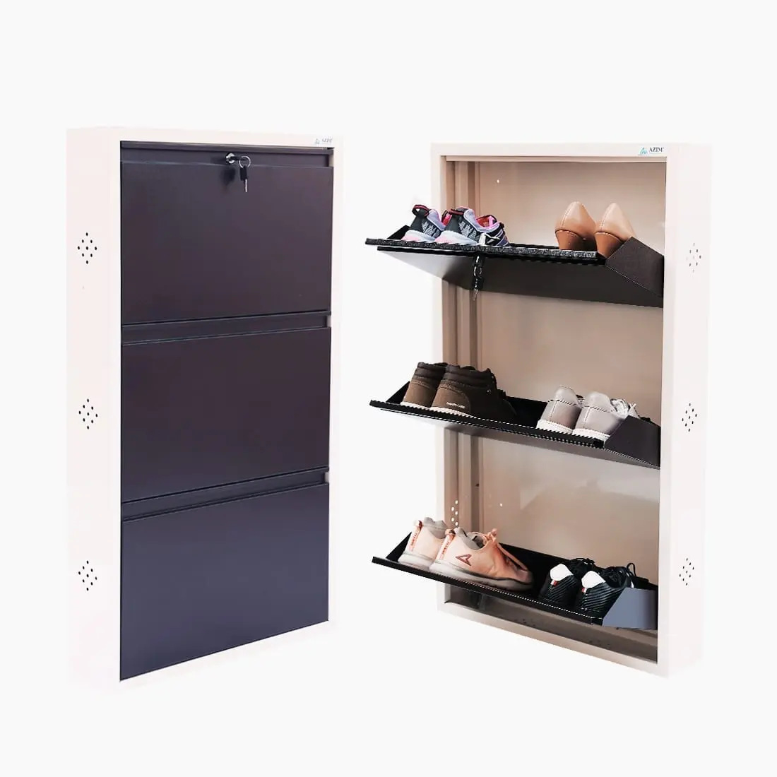 Metal show rack 3 door 