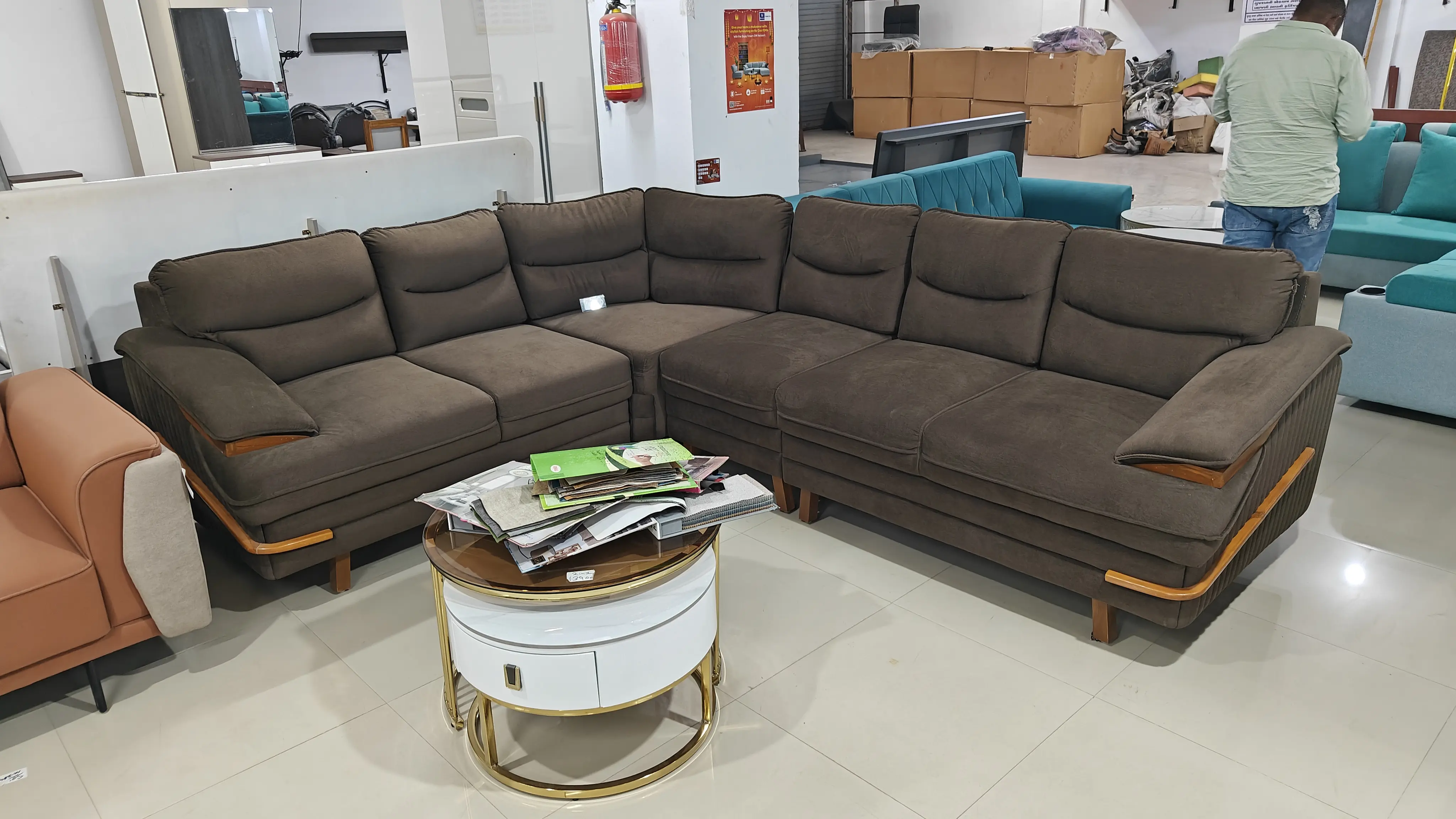 Smiley back corner sofa