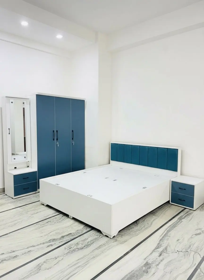 Plb bed room set blue colour