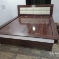 Queen size designer bed with glossy