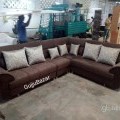 L shape corner sofa with pillows