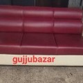 Office sofa Maroon and Cream.
