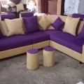 Corner sofa with dhol puffy