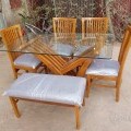 Dining set 4 chair+ 1 bench