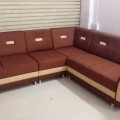 L shape sofa brown colour