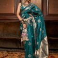 Morpeach Handloom Silk Woven Designer Traditional Saree