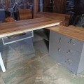L shape metal table