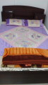 Double bed with mattress with good storage in excellent condition