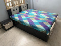 bed with mattress and side drawer