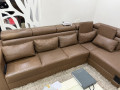 2 piece Brown leather sofa