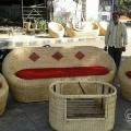 Cane wood 3+1+1 Sofa With Center Table